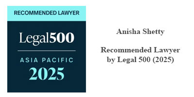 Anisha Shetty Recommended Lawyer by Legal 500 (2025)